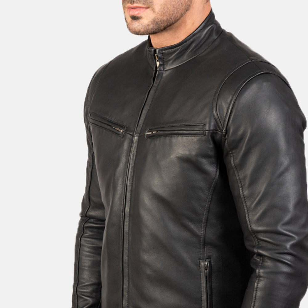 Ionic Black Sheepskin Leather Jacket