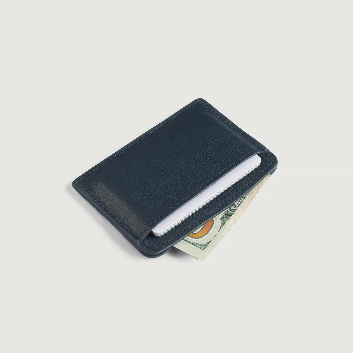 Karl Blue Leather Card Holder