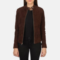 Kelsee Mocha Suede Moto Jacket