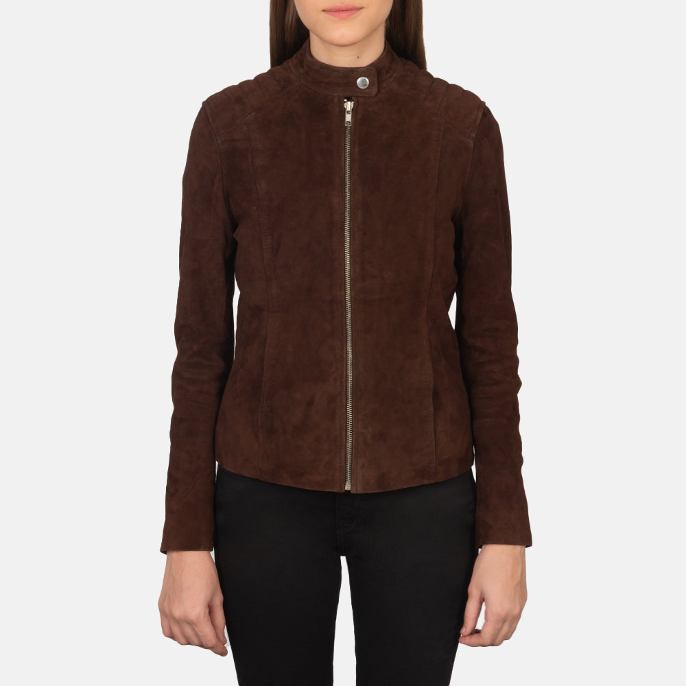 Kelsee Mocha Suede Moto Jacket