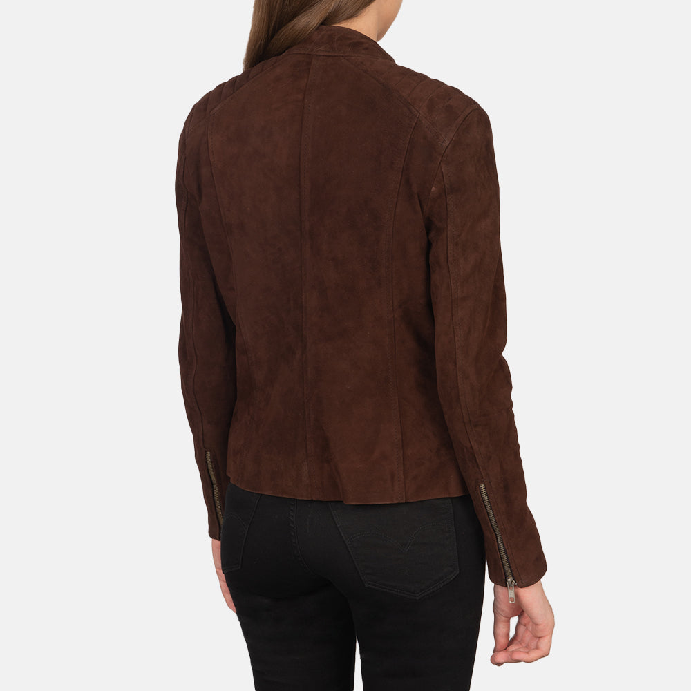 Kelsee Mocha Suede Moto Jacket