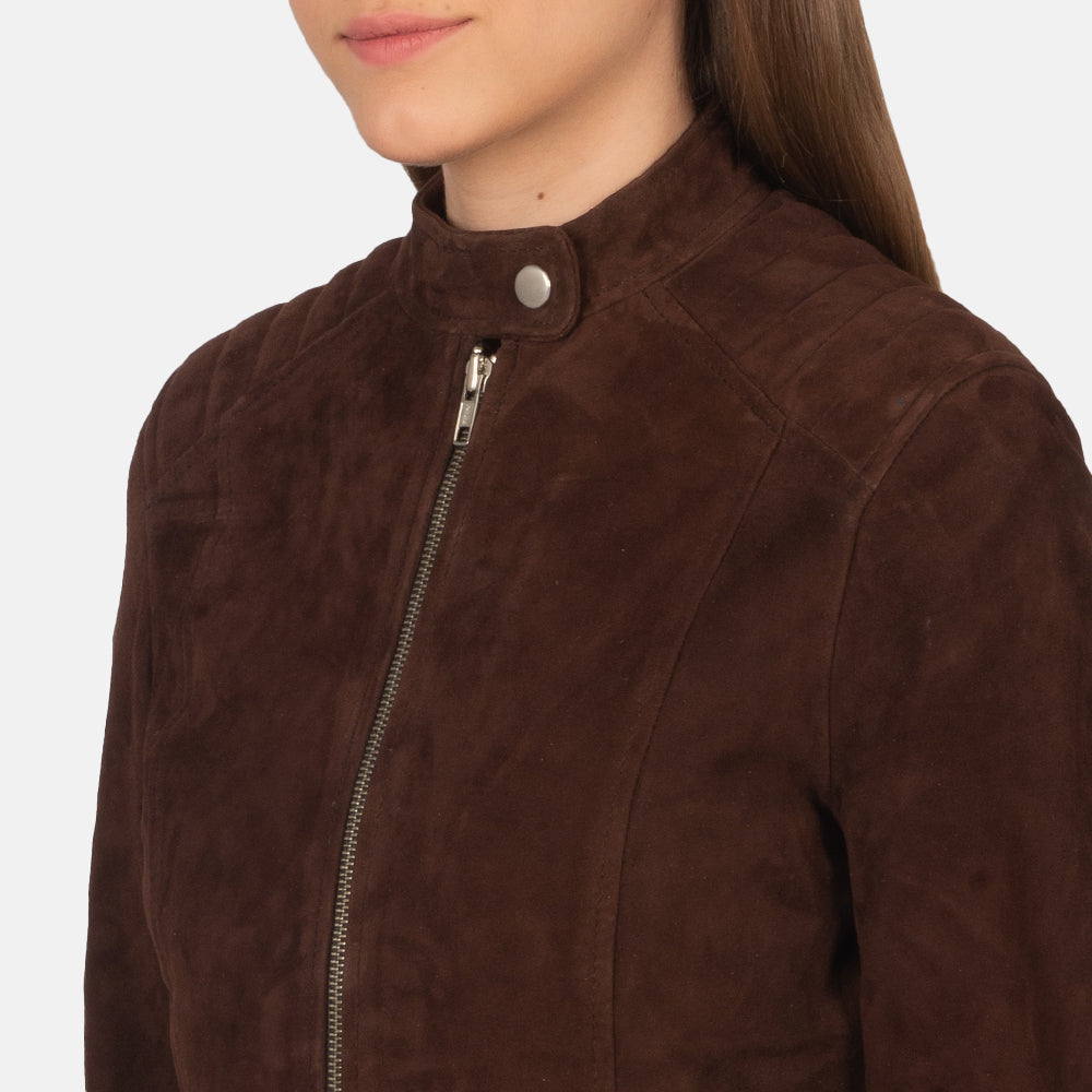 Kelsee Mocha Suede Moto Jacket
