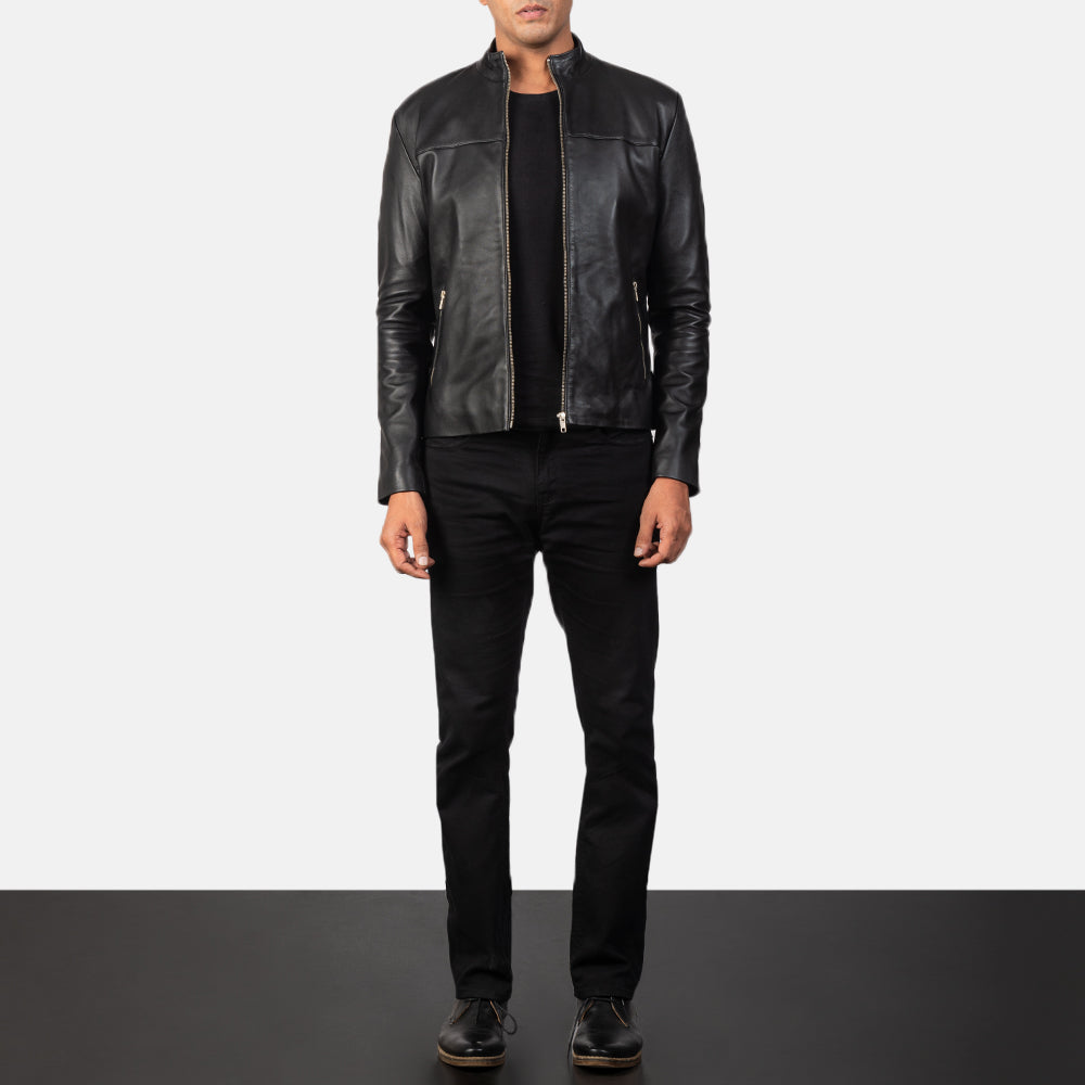 Adornica Black Sheepskin Leather Biker Jacket
