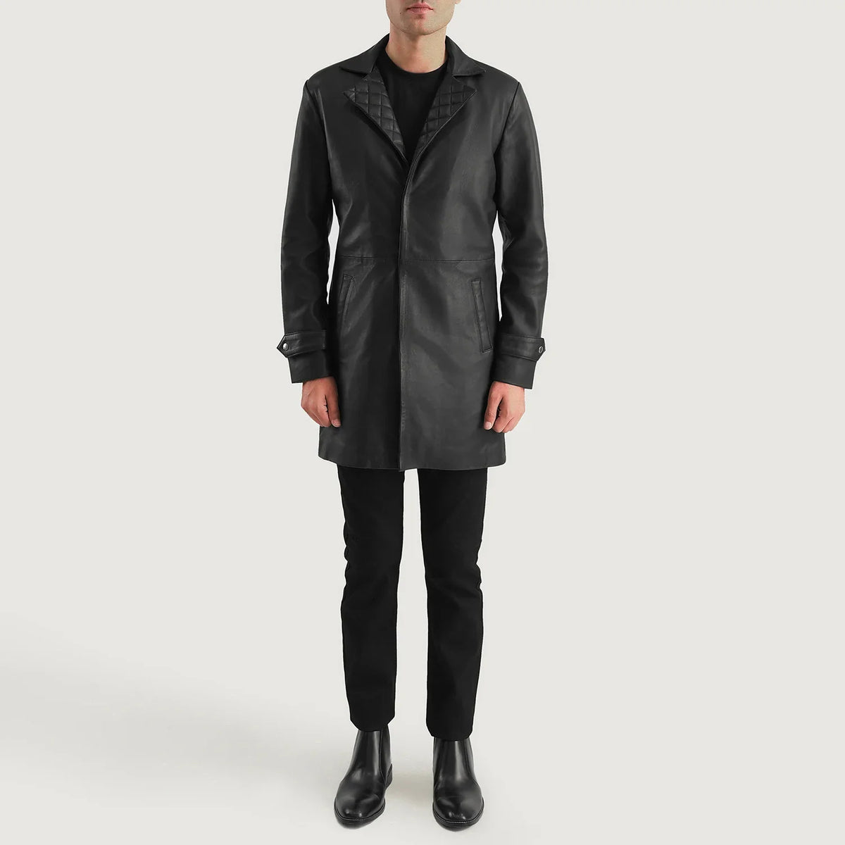 Infinity Black Sheepskin Leather Coat