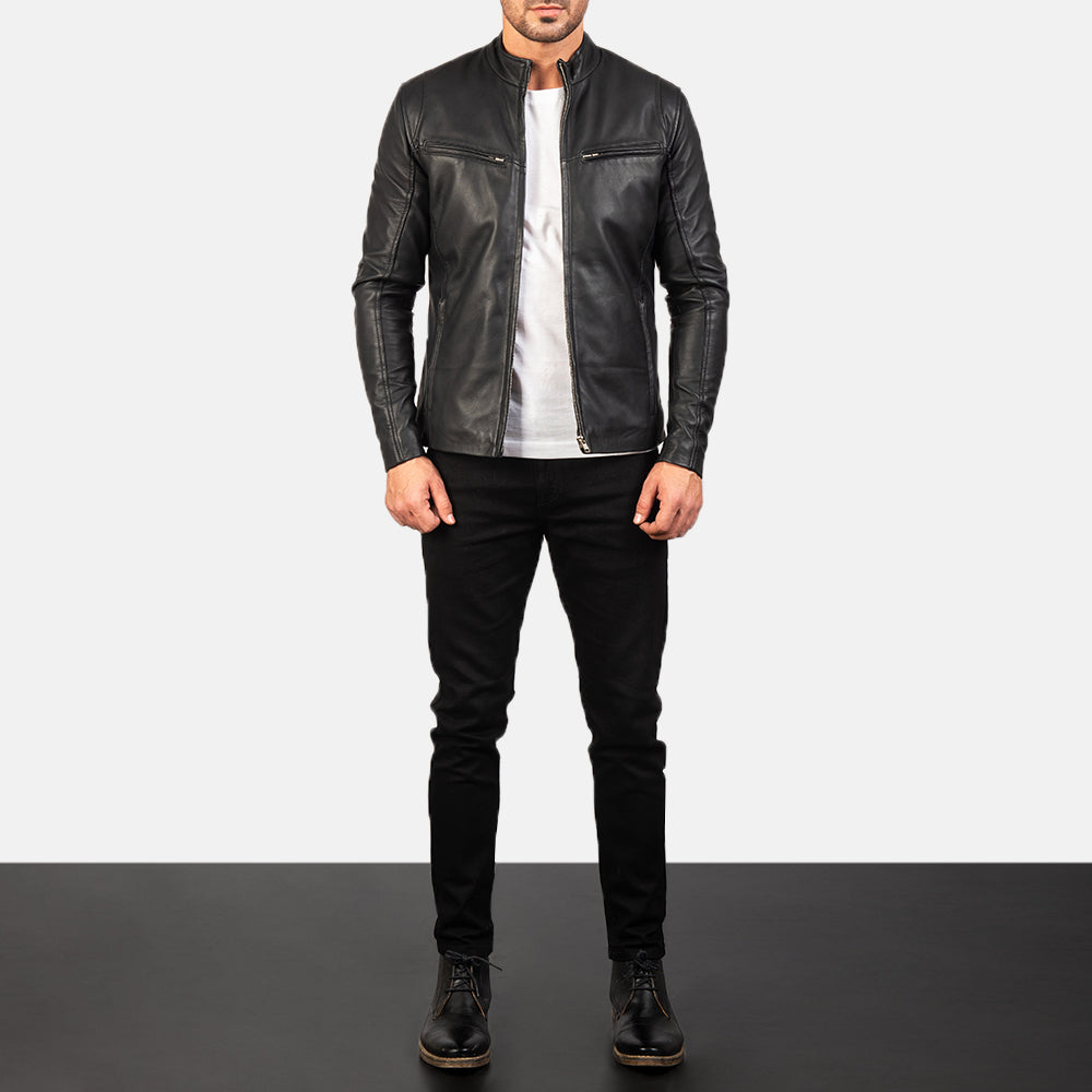 Ionic Black Sheepskin Leather Jacket