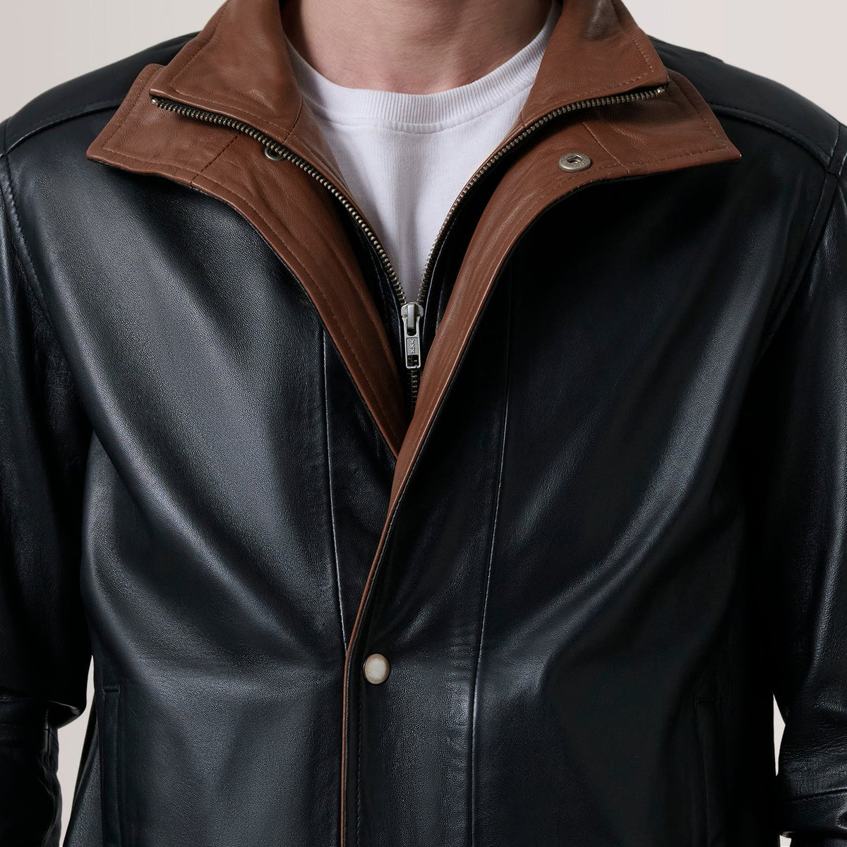 Alfred Black Sheepskin Leather Bomber Jacket