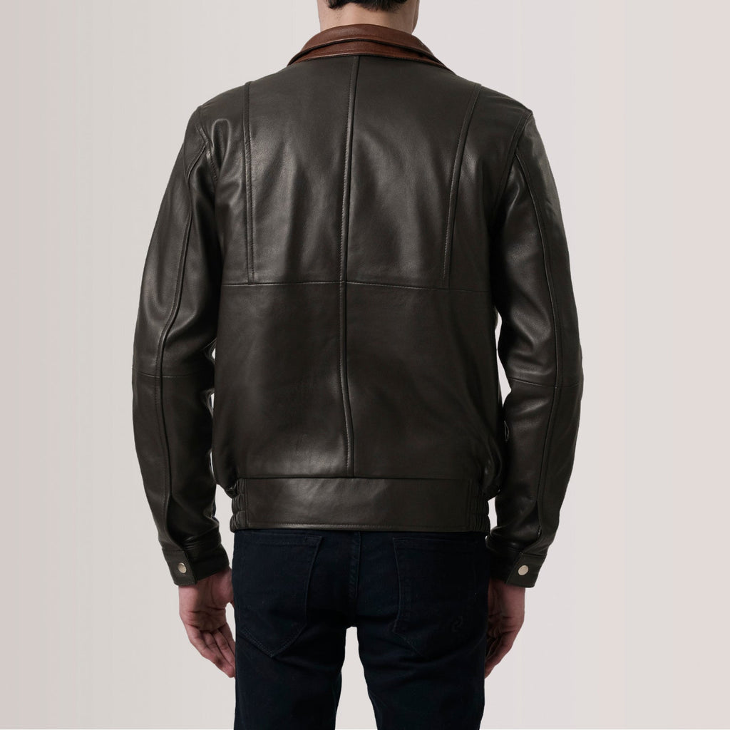 Alfred Brown Sheepskin Leather Bomber Jacket