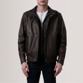 Alfred Maroon Sheepskin Leather Bomber Jacket
