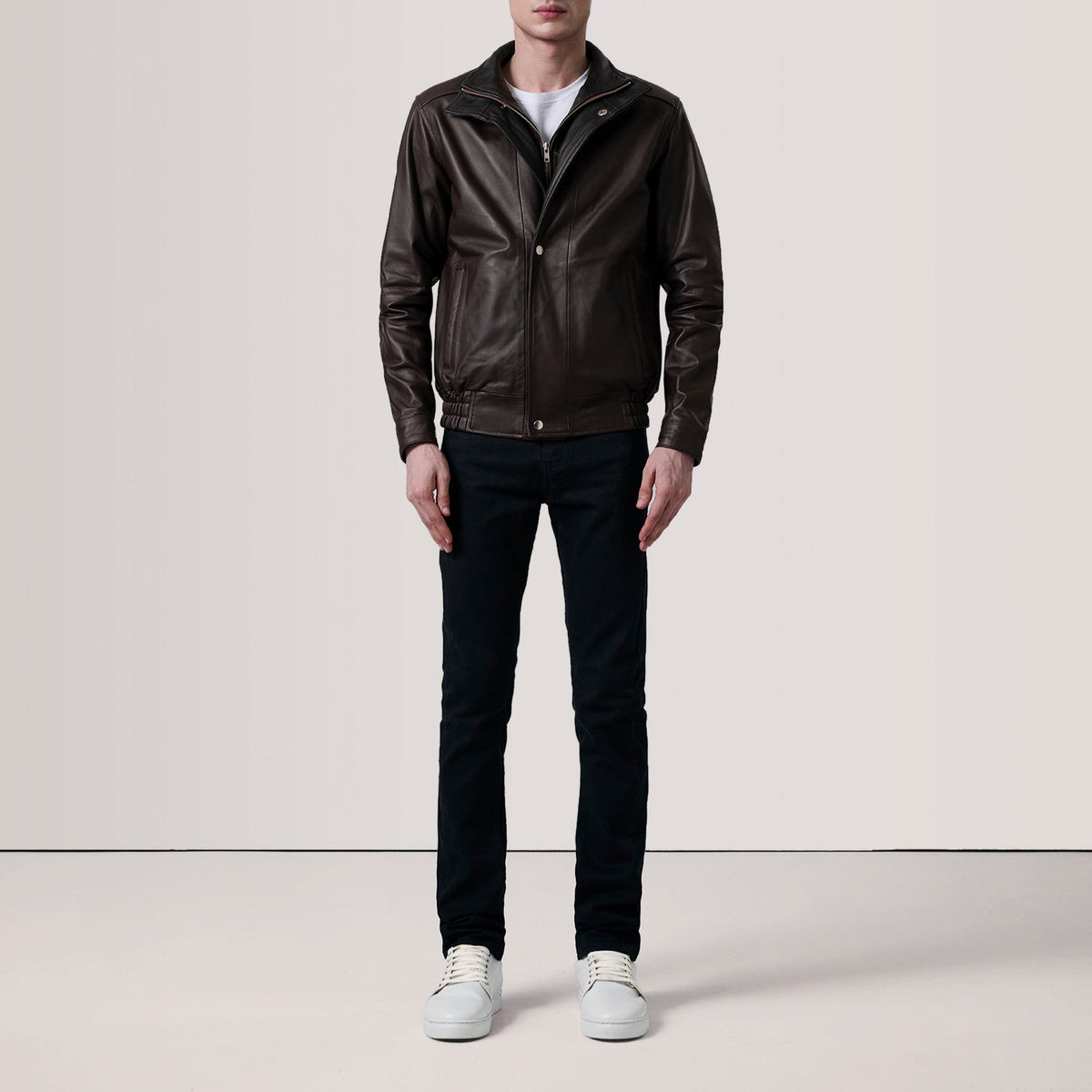 Alfred Maroon Sheepskin Leather Bomber Jacket