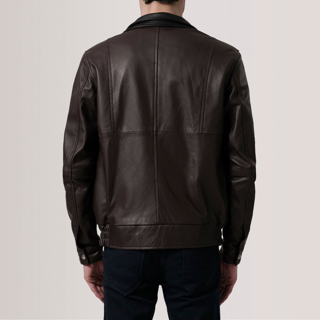 Alfred Maroon Sheepskin Leather Bomber Jacket