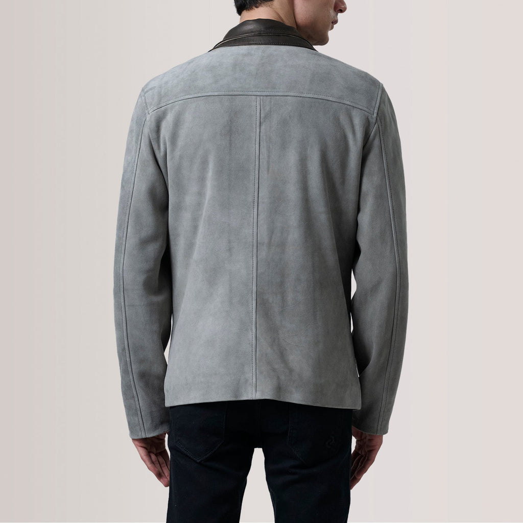 Henrik Grey Suede Goatskin Cafe Racer