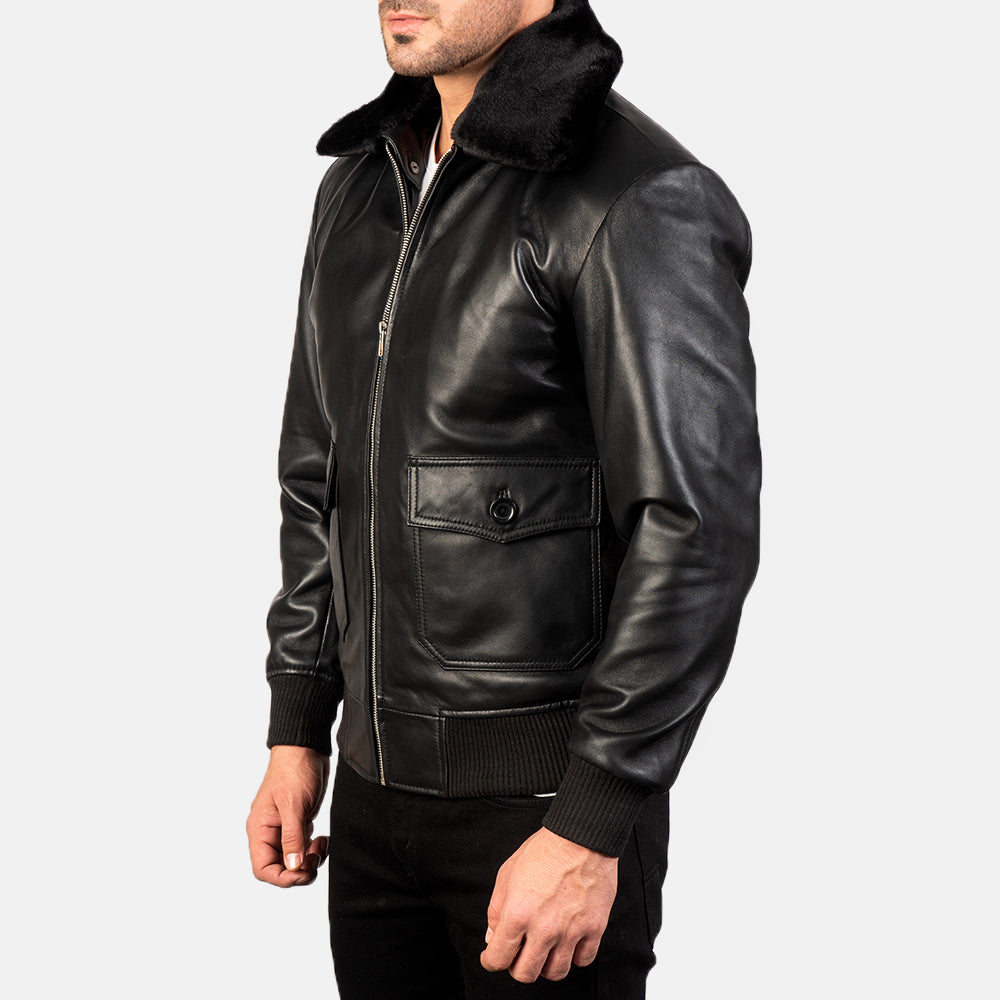Airin G-1 Black Sheepskin Bomber Jacket
