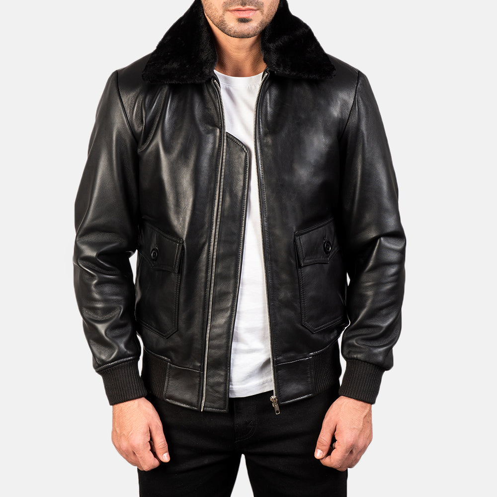 Airin G-1 Black Sheepskin Bomber Jacket