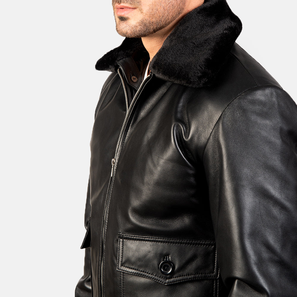 Airin G-1 Black Sheepskin Bomber Jacket