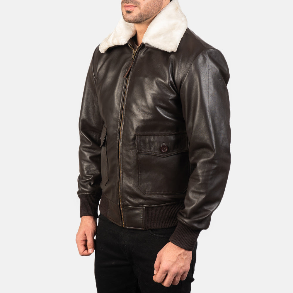 Airin G-1 Brown Sheepskin Bomber Jacket