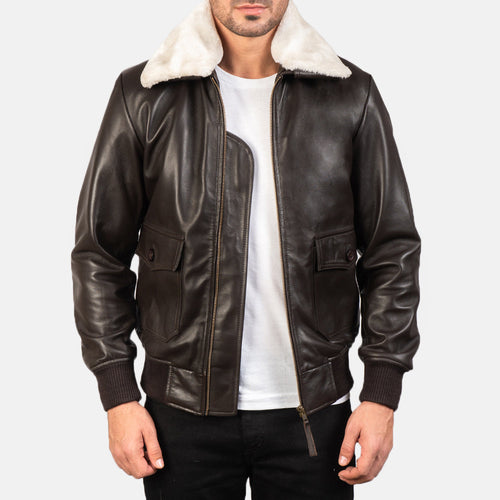Airin G-1 Brown Sheepskin Bomber Jacket