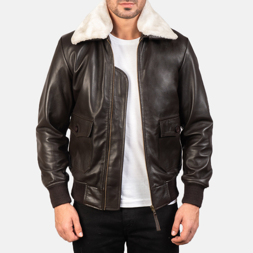 Airin G-1 Brown Sheepskin Bomber Jacket