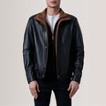 Alfred Black Sheepskin Leather Bomber Jacket
