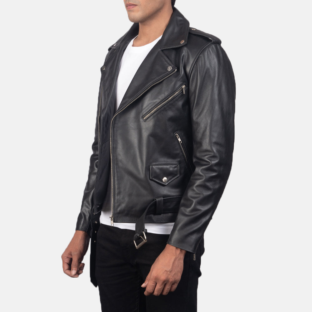 Allaric Alley Black Cowhide Biker Jacket