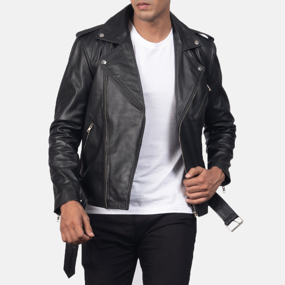 Allaric Alley Black Cowhide Biker Jacket