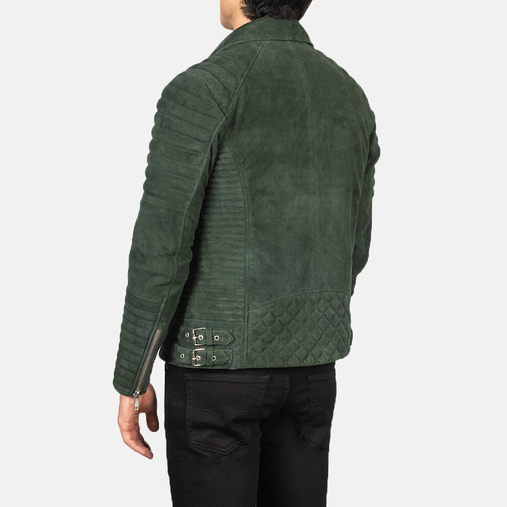Armand Green Suede Moto Jacket