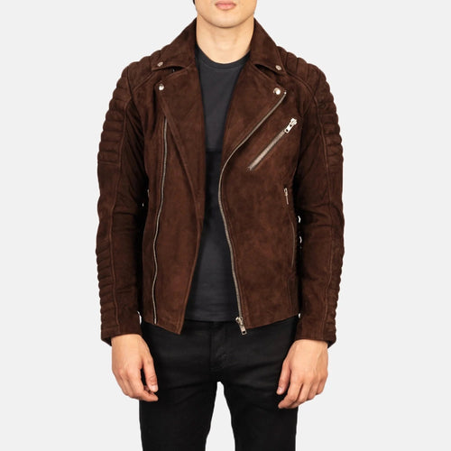Armand Mocha Brown Suede Moto Jacket