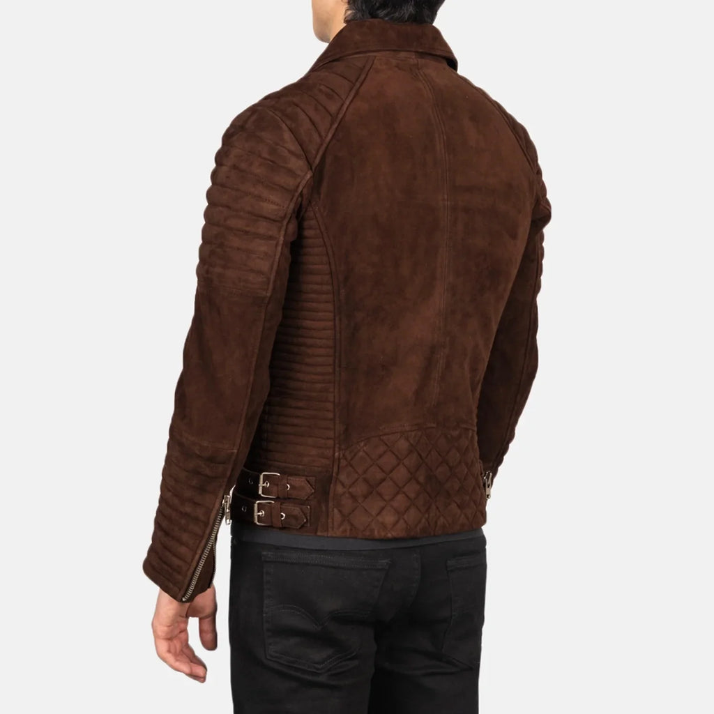 Armand Mocha Brown Suede Moto Jacket