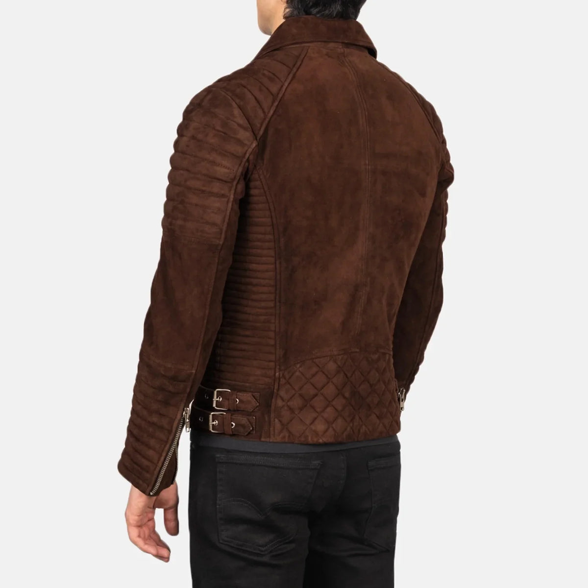 Armand Mocha Brown Suede Moto Jacket