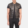 Atlas Distressed Brown Leather Biker Vest