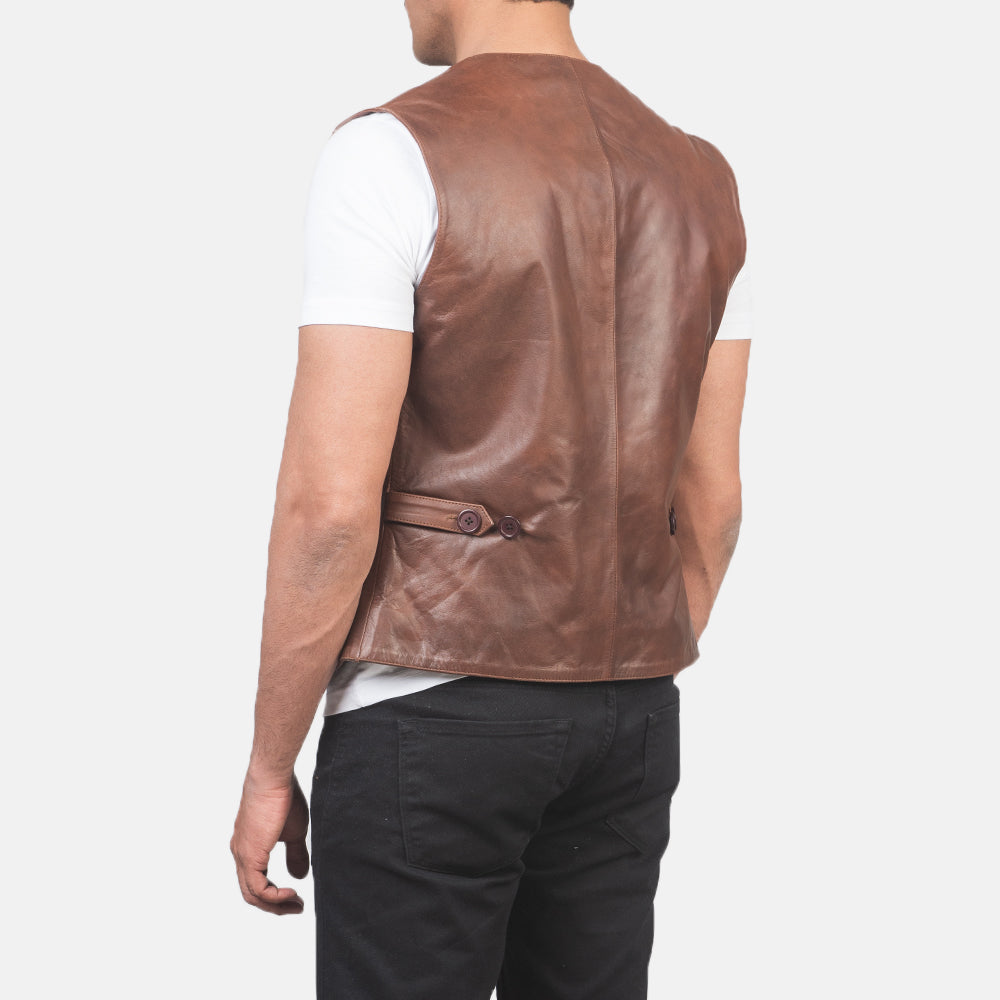 Auden Brown Cowhide Leather Vest