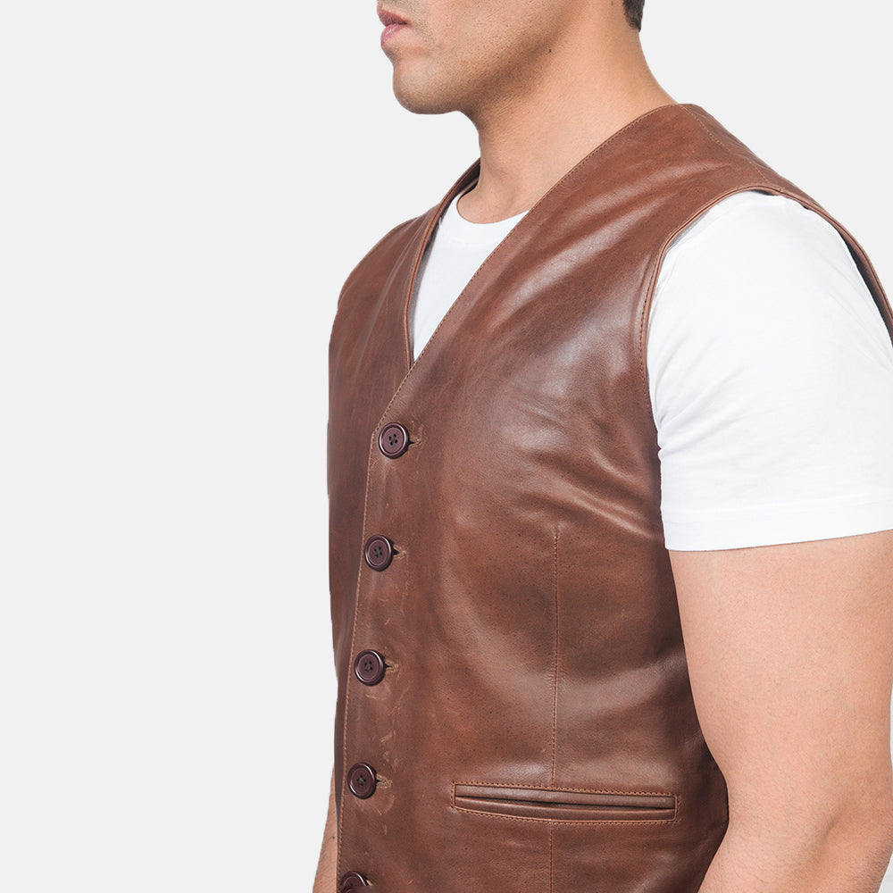 Auden Brown Cowhide Leather Vest