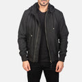 Hanklin MA-1 Black Hooded Polyester Bomber Jacket
