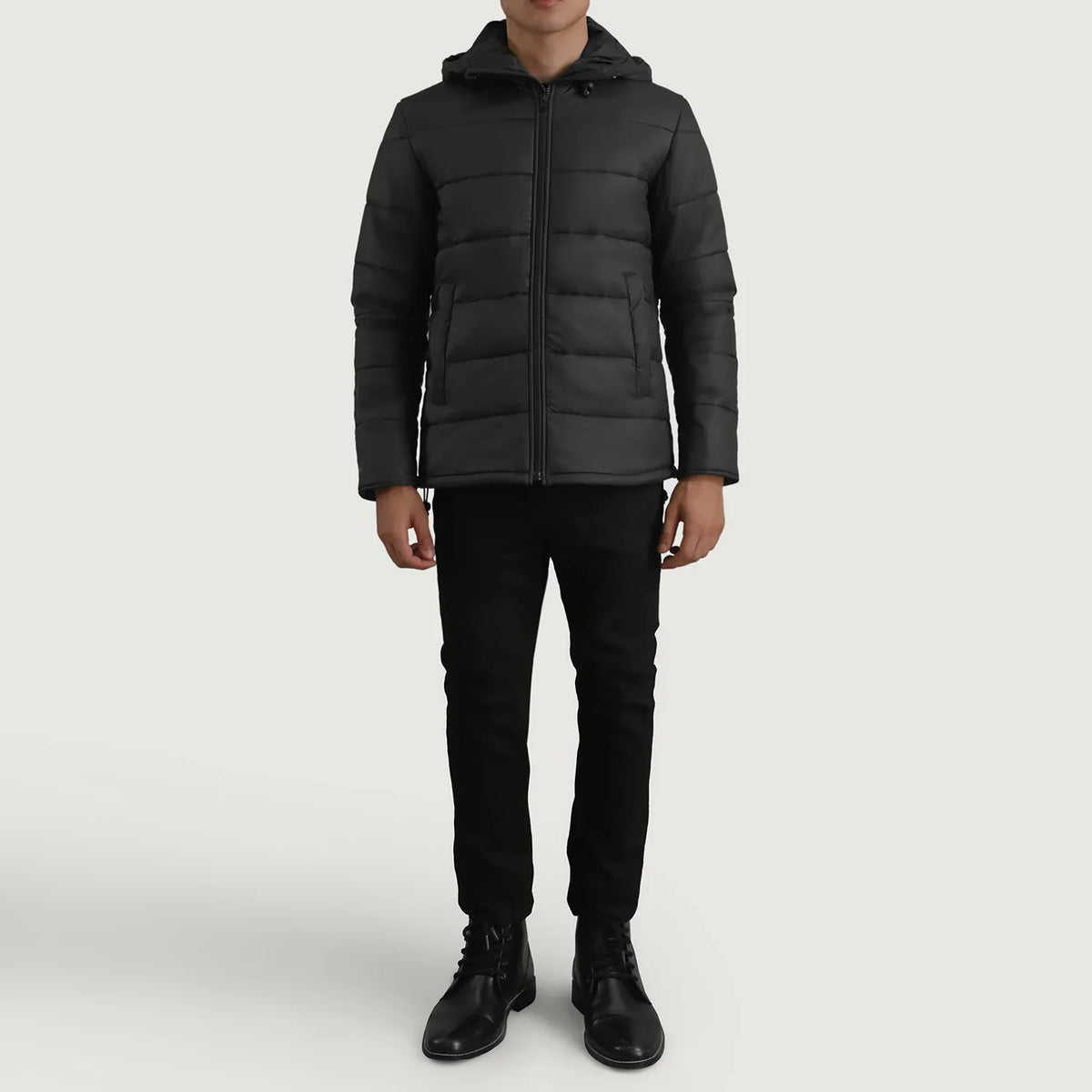 Erico Hooded Puffer Jacket in Black