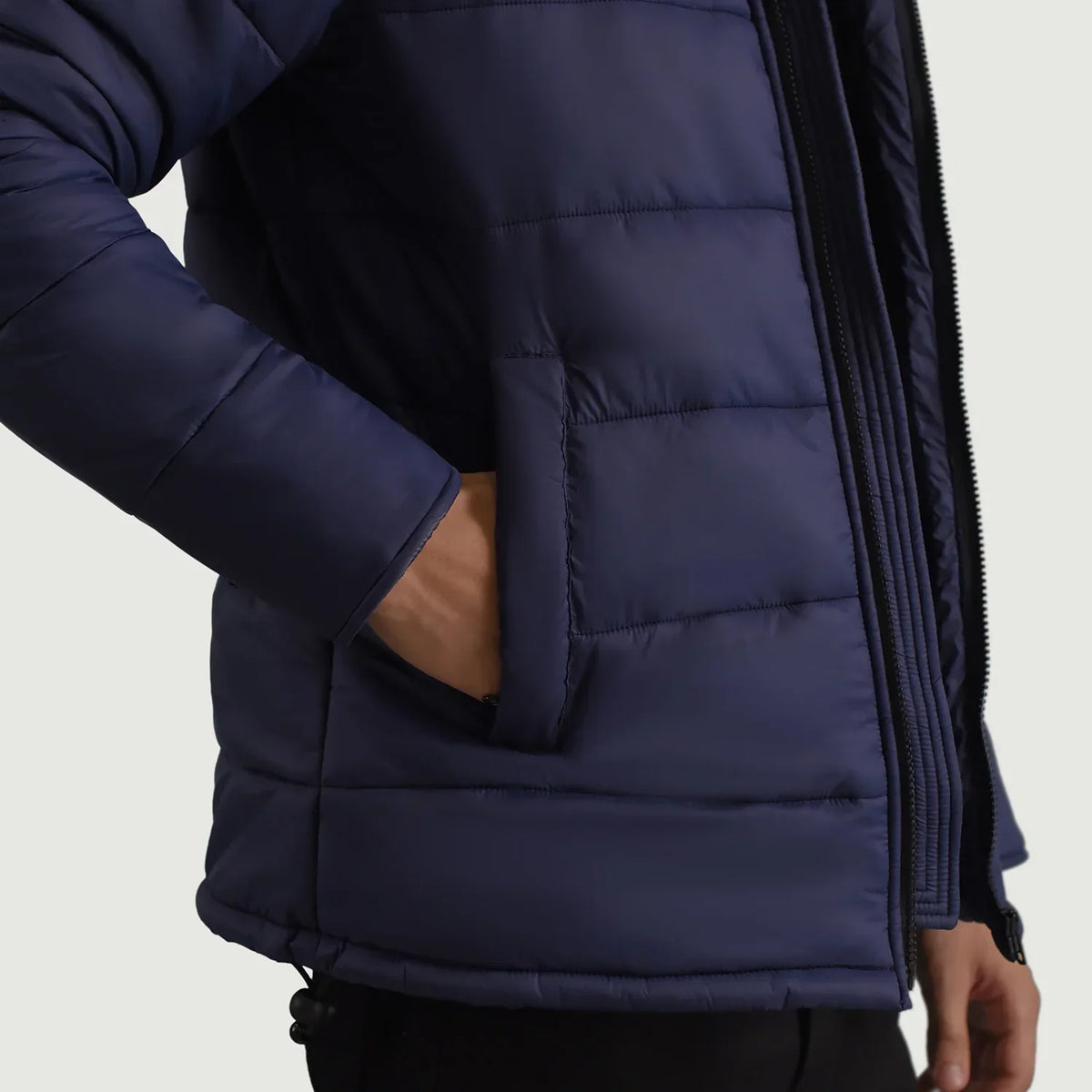 Erico Hooded Puffer Jacket in Blue