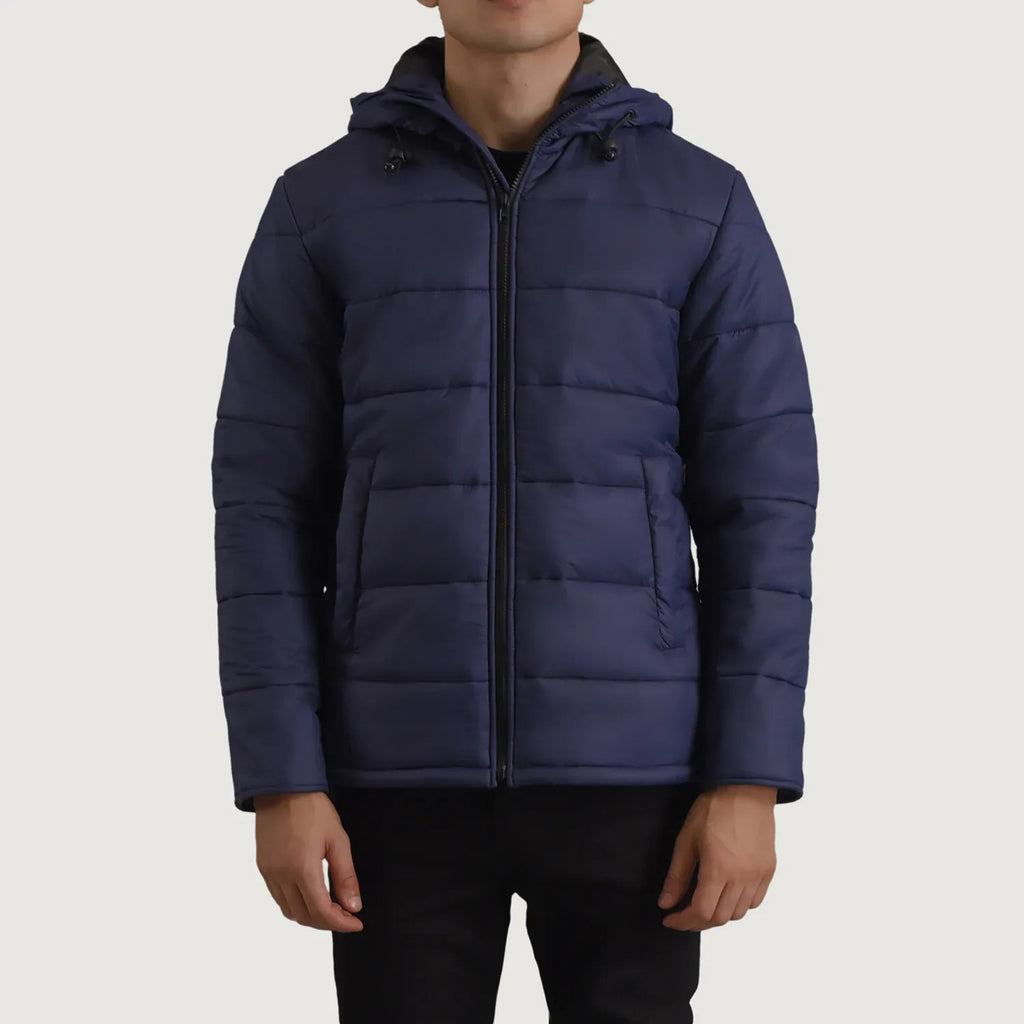 Erico Hooded Puffer Jacket in Blue