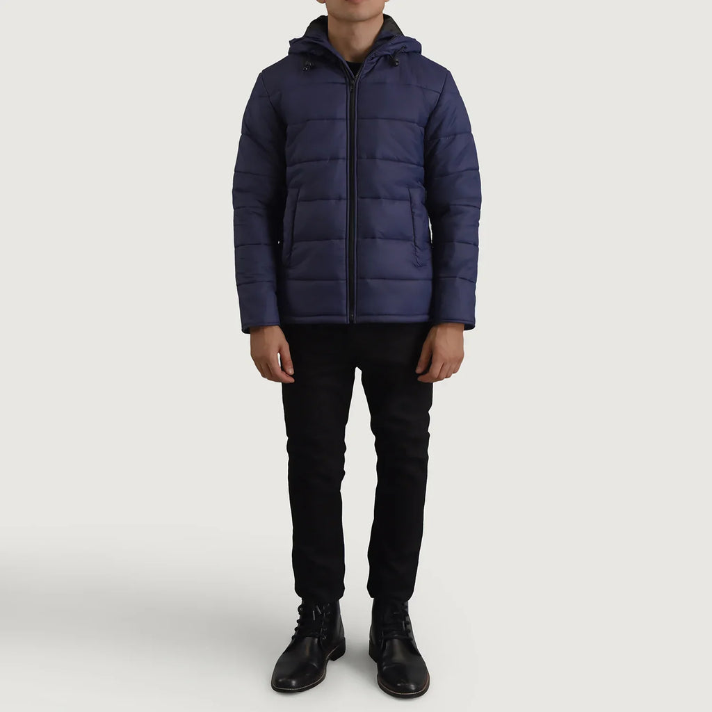Erico Hooded Puffer Jacket in Blue