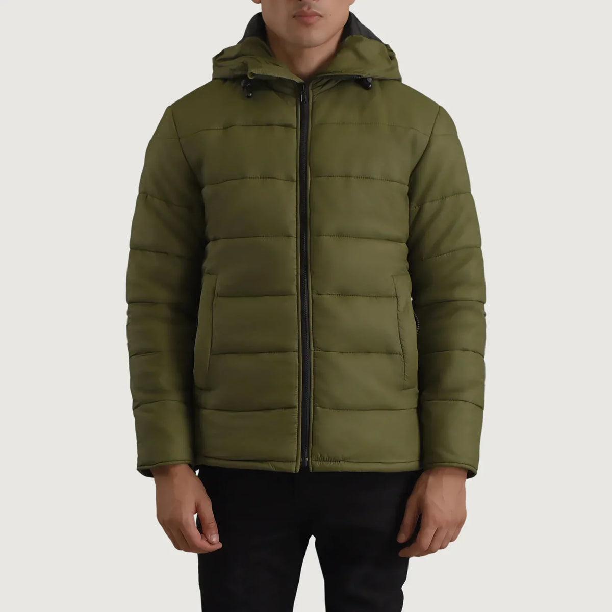 Erico Hooded Puffer Jacket in Green