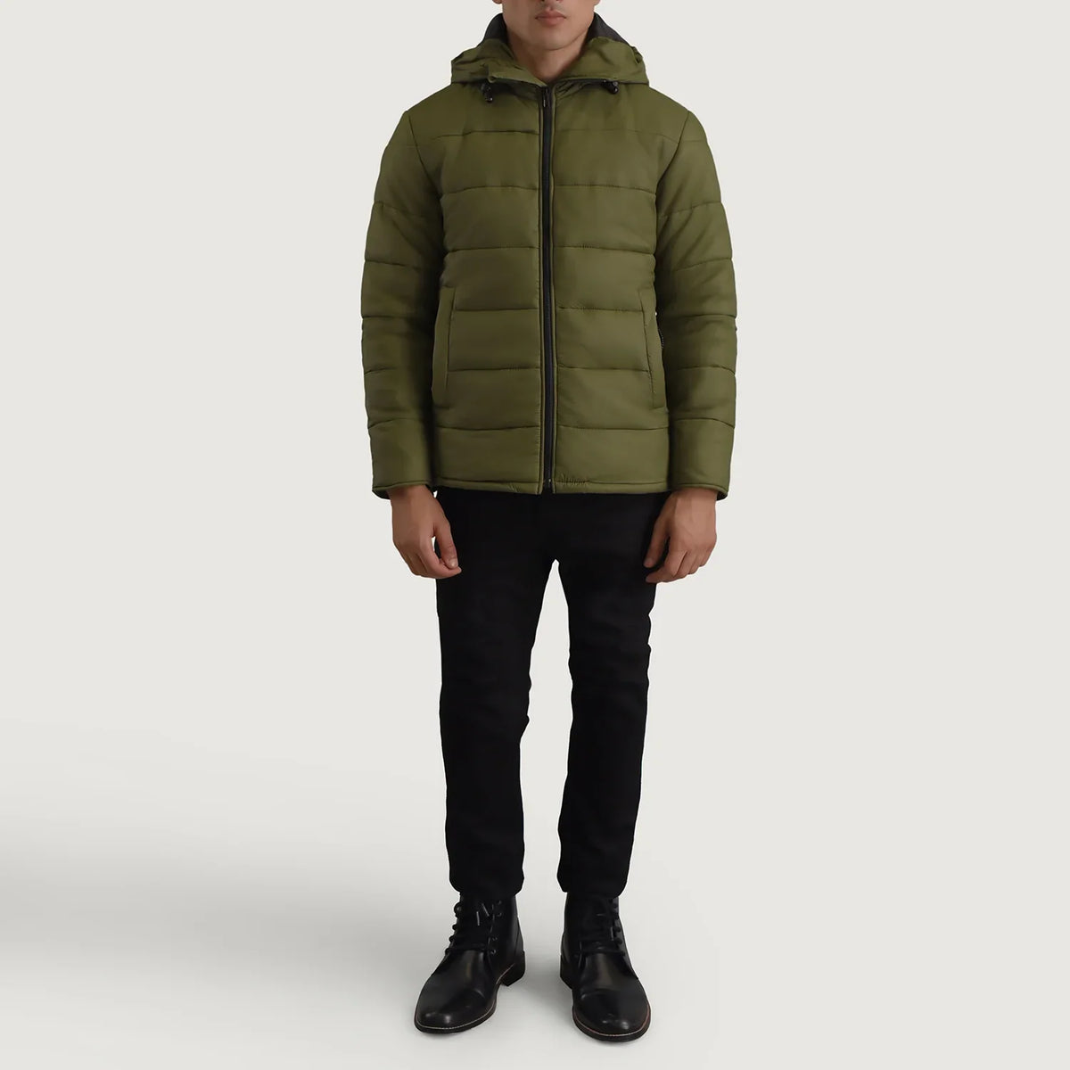 Erico Hooded Puffer Jacket in Green
