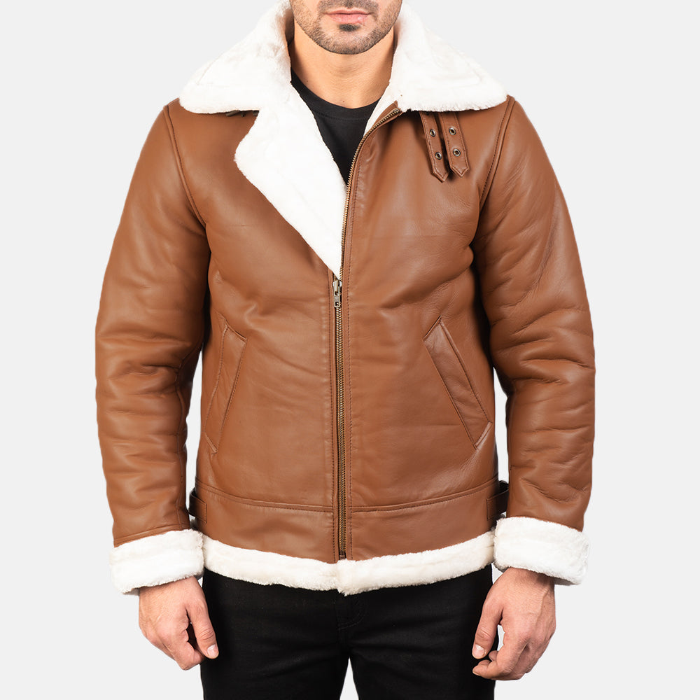 Francis B-3 Rich Brown Leather Bomber Jacket