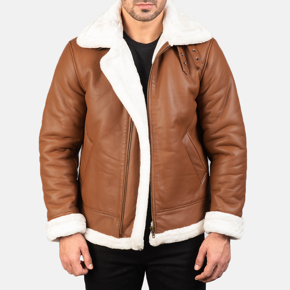 Francis B-3 Rich Brown Leather Bomber Jacket