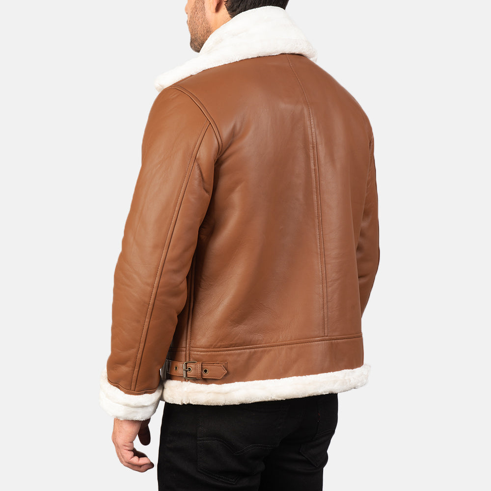 Francis B-3 Rich Brown Leather Bomber Jacket