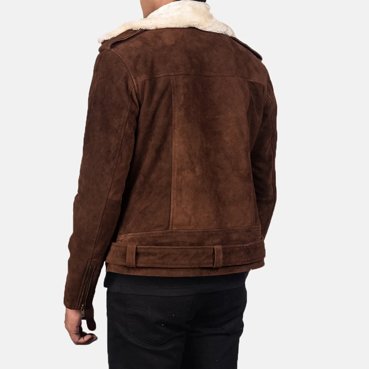 Furton Dark Brown Suede Biker Jacket