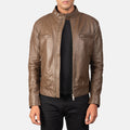Gatsby Dark Brown Sheepskin Leather Moto Jacket