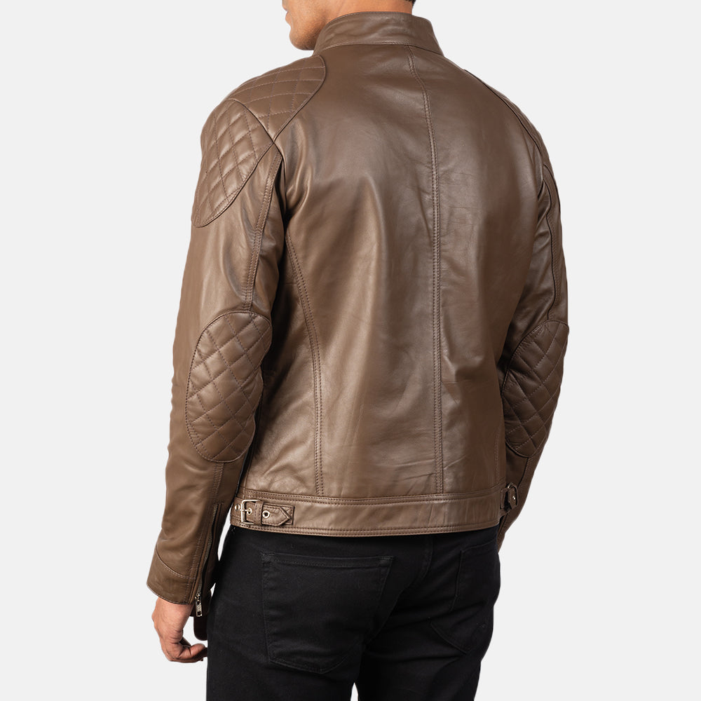 Gatsby Dark Brown Sheepskin Leather Moto Jacket