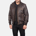 Glen Street Brown Goatskin Bomber Leather Jacket