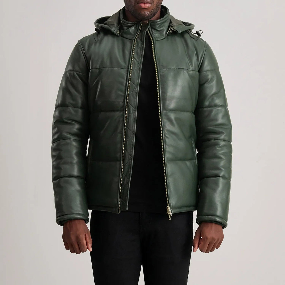 Gordon Green Hooded Sheepskin Leather Puffer Jacket