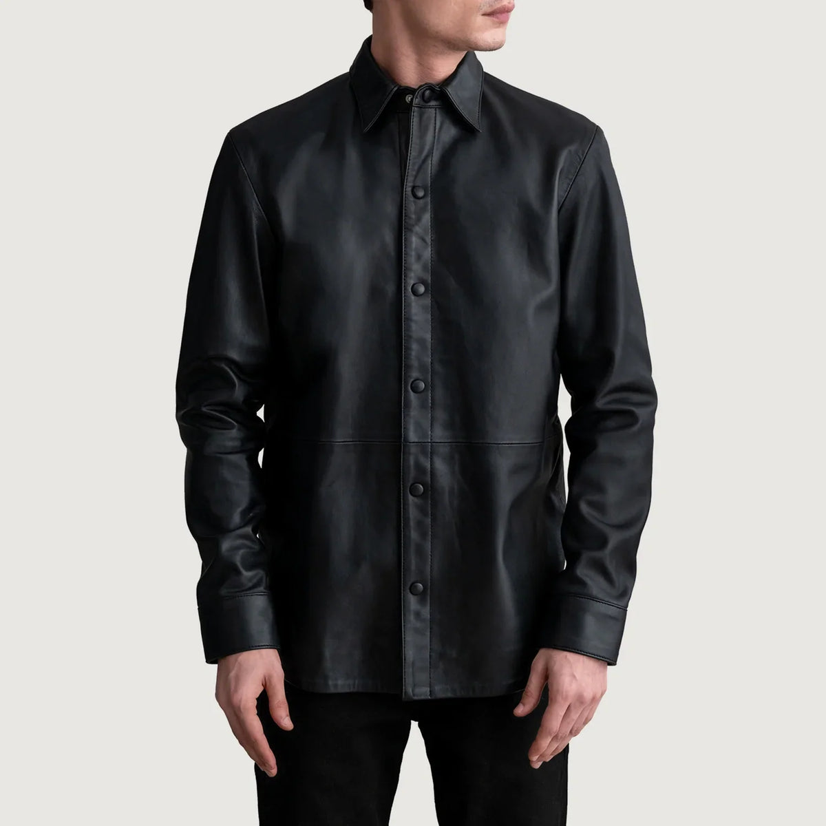 Haven Black Sheepskin Leather Shirt