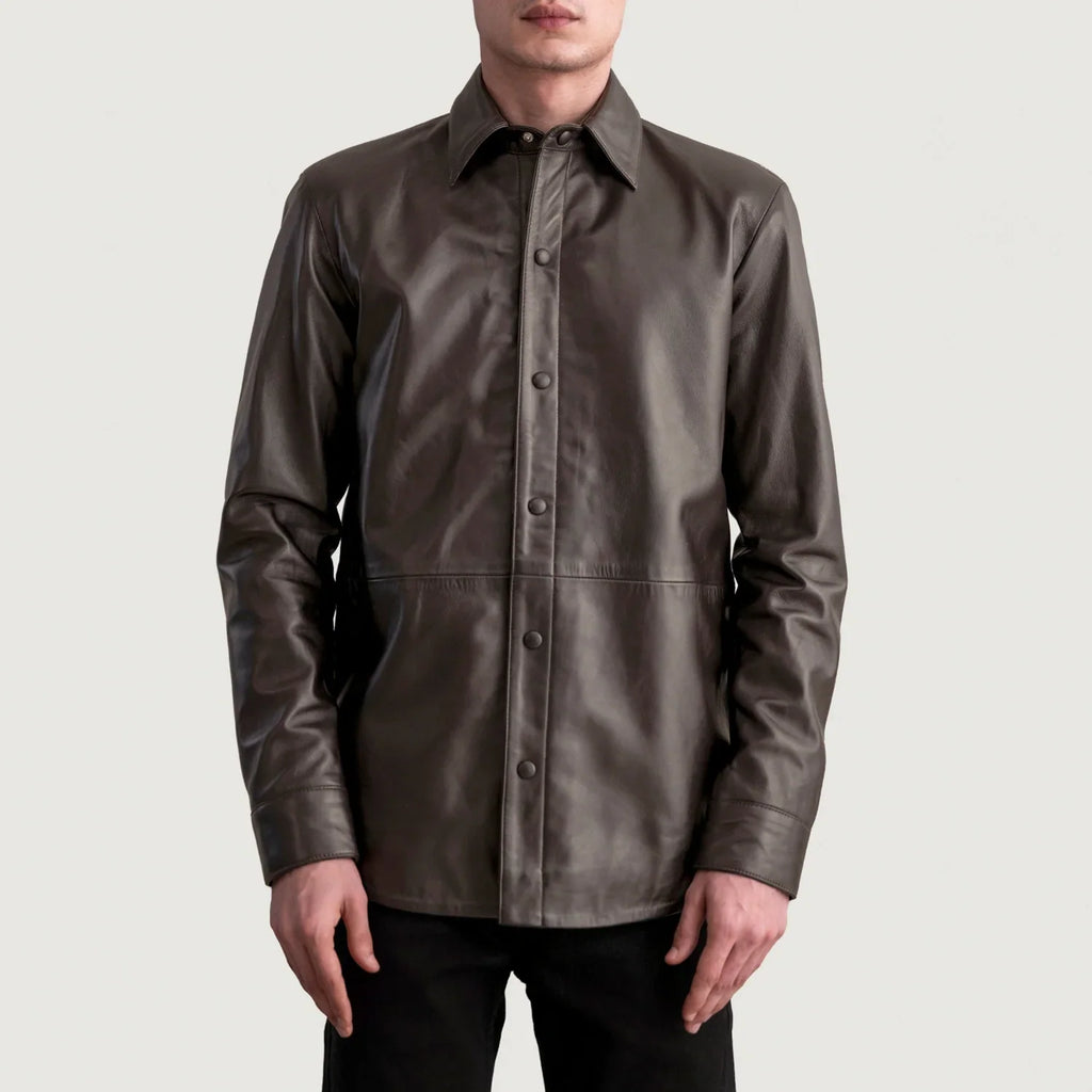 Haven Brown Sheepskin Leather Shirt