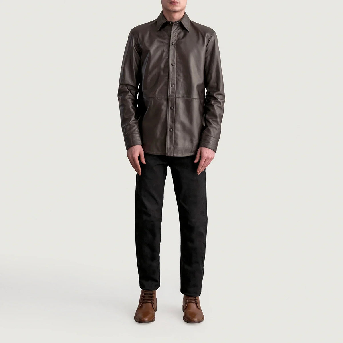Haven Brown Sheepskin Leather Shirt