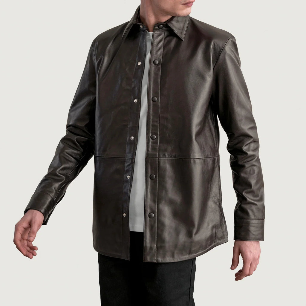 Haven Brown Sheepskin Leather Shirt